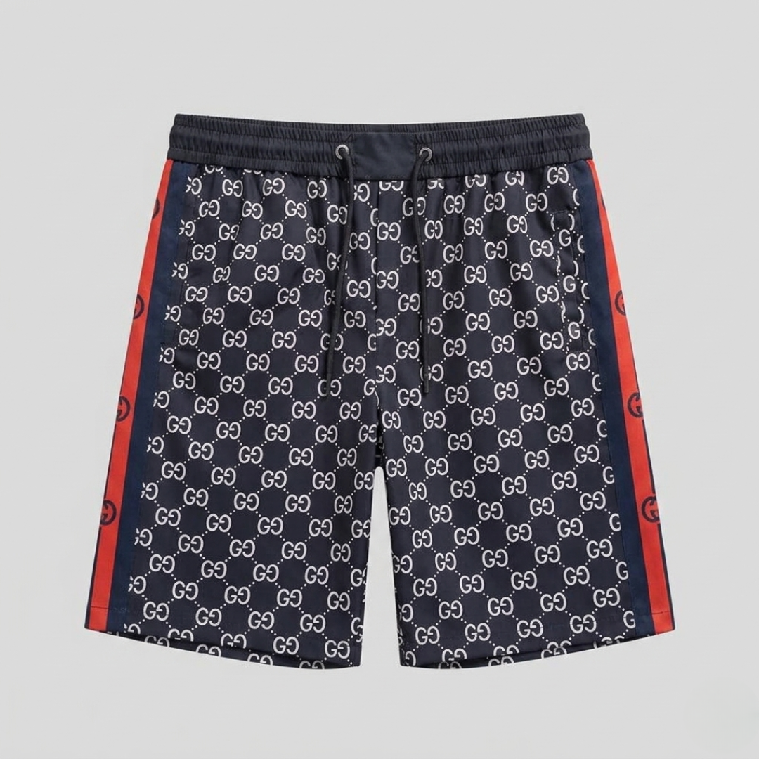 Badehose Monogram Print Navy