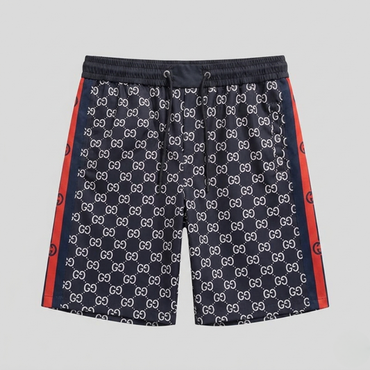 Badehose Monogram Print Navy
