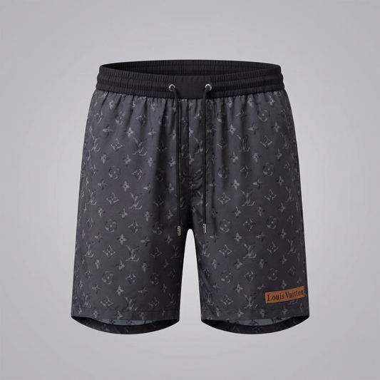 Badehose Monogram All-Over mit Patch Anthrazit