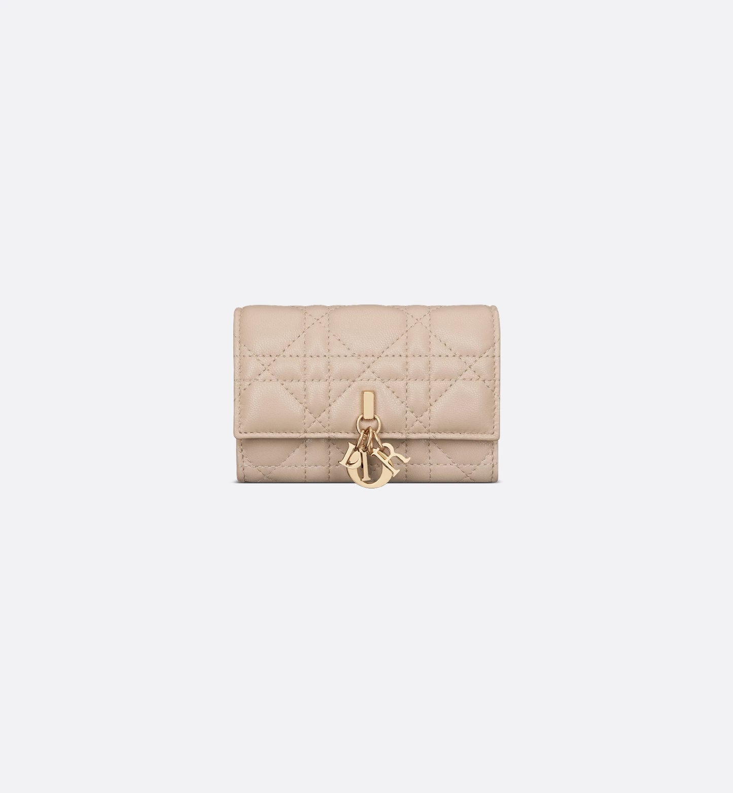 Glycine wallet lamb leather cannage powder beige