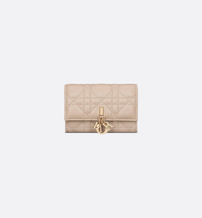 Glycine wallet lamb leather cannage powder beige
