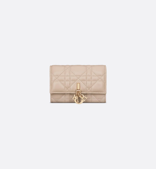 Glycine wallet lamb leather cannage powder beige