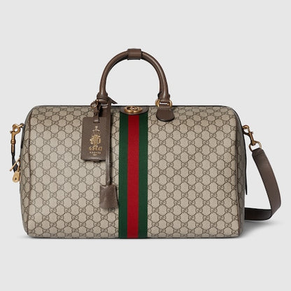Savoy Weekender Medium in beige-dark brown fabric