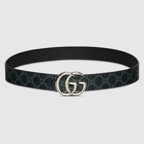 Wendegürtel GG Marmont aus schwarzem Leder Herren