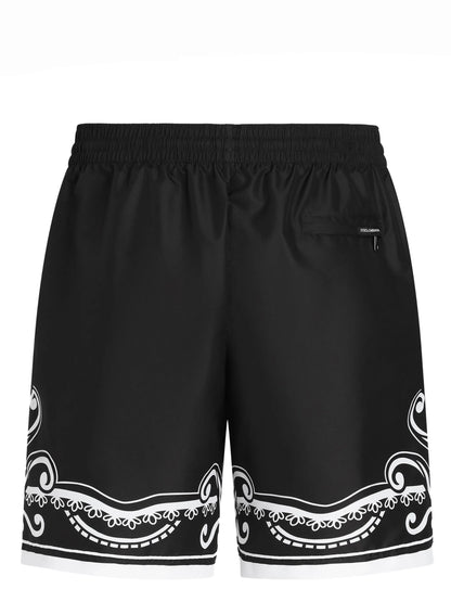 Badehose bis zur Mitte des Oberschenkels mit Bandana-Print