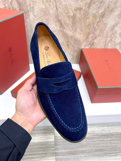 Sergio Mokassins aus Wildleder in Royalblau