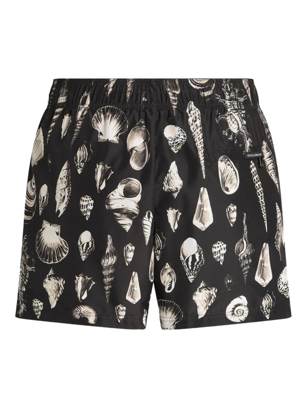 Schwarze Badehose mit Muschel-Print