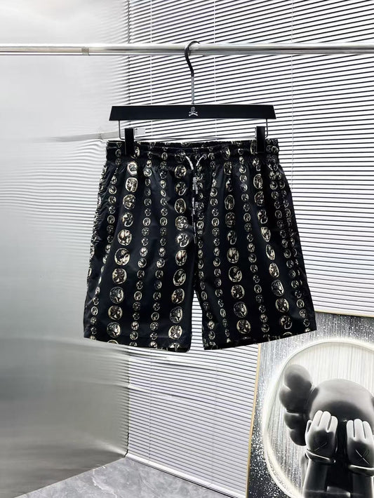 Badehose mit Medaillon-Print Schwarz