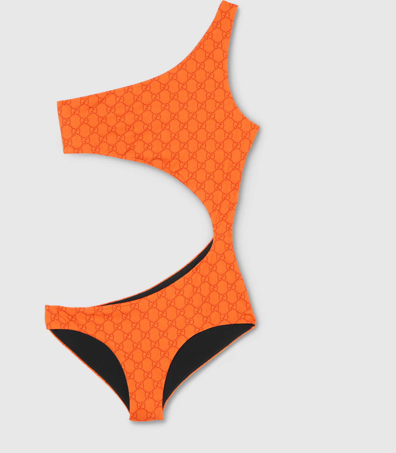 Asymmetrischer Badeanzug mit Cutout und GG-Monogramm Orange