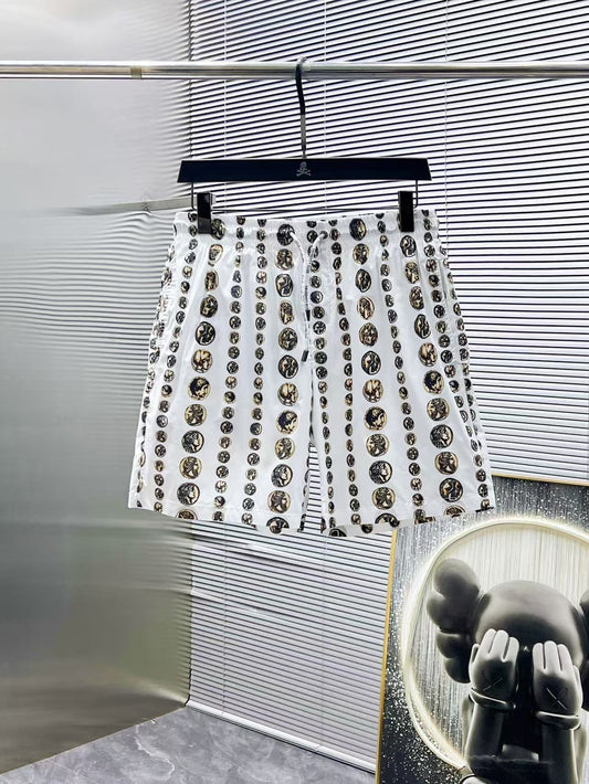 Badehose mit Medaillon-Print Weiß