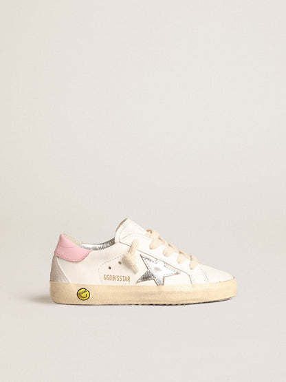 Super-Star Young with silver leather star and pink heel