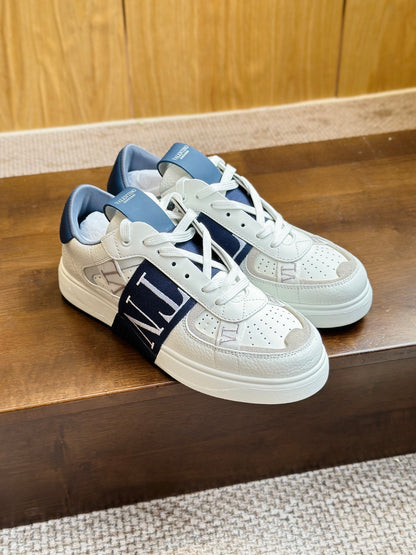 VL7N Sneakers aus Leder Weiß/Blau