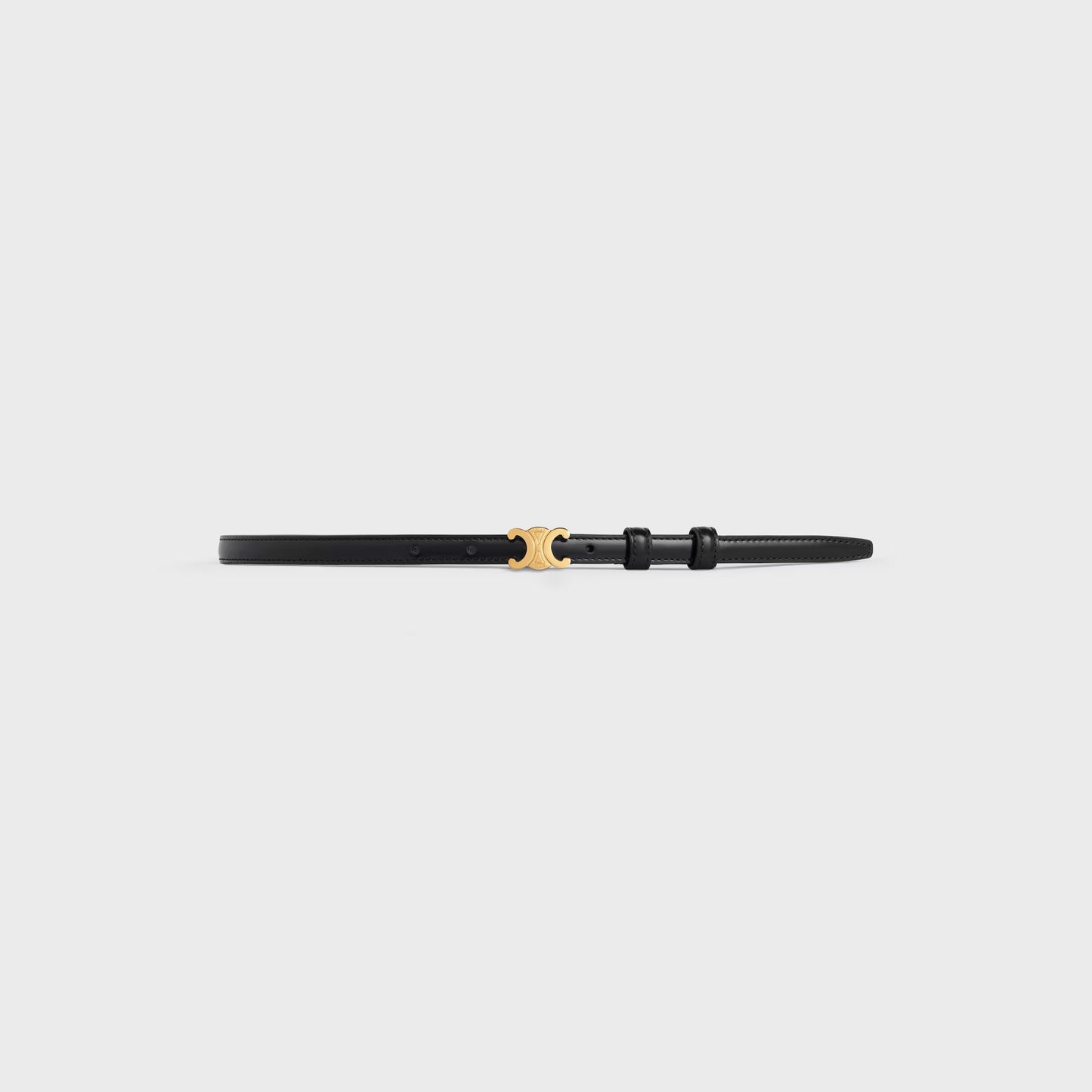 Triomphe Gürtel 13 mm aus schwarzem Taurillonleder für Damen