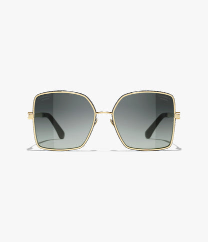 Quadratische Sonnenbrille Gold