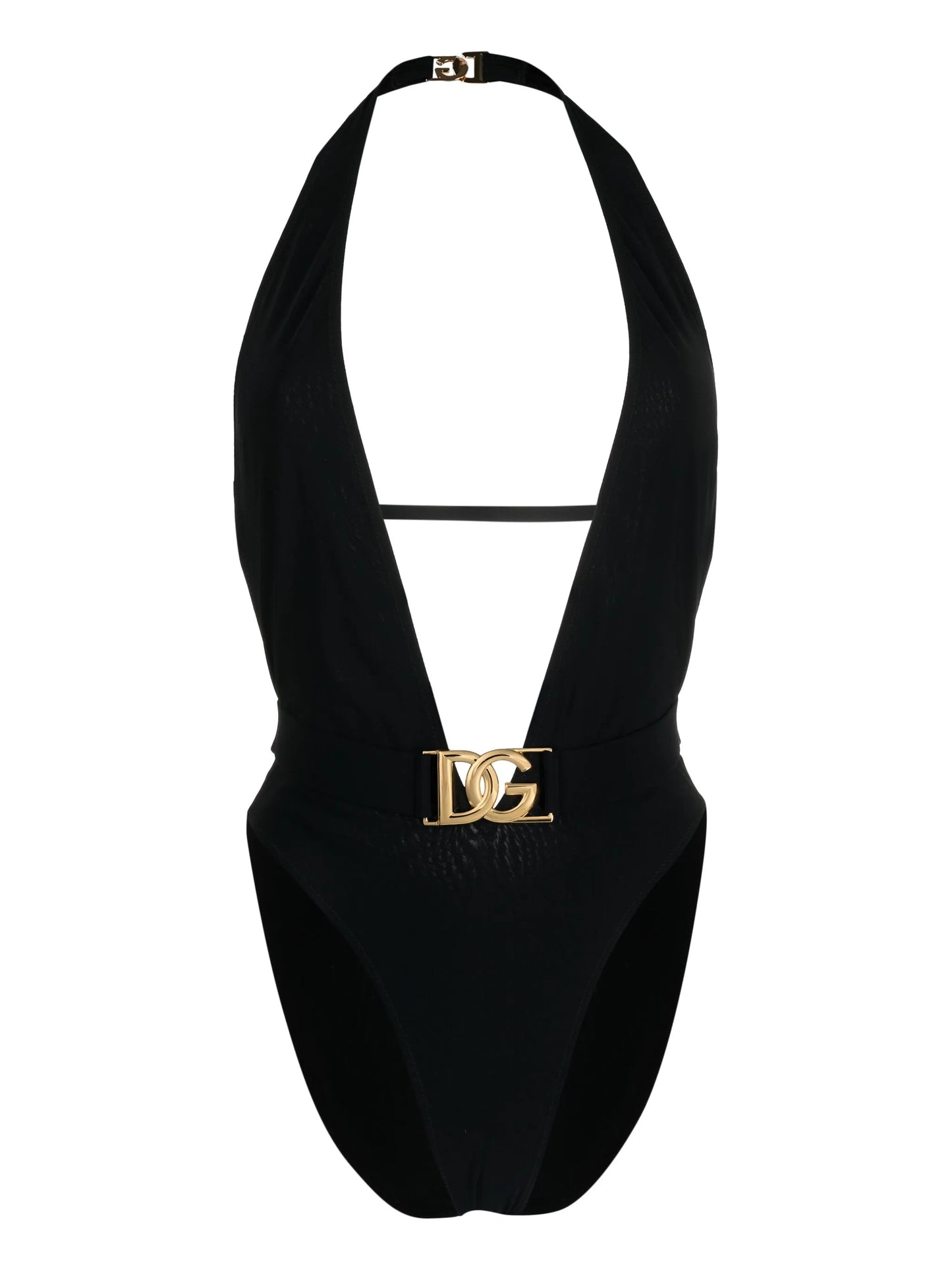 Badeanzug mit Logo und Plakette Schwarz