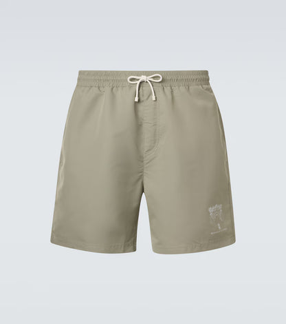 Badehose mit elastischem Bund und Kordelzug Grün