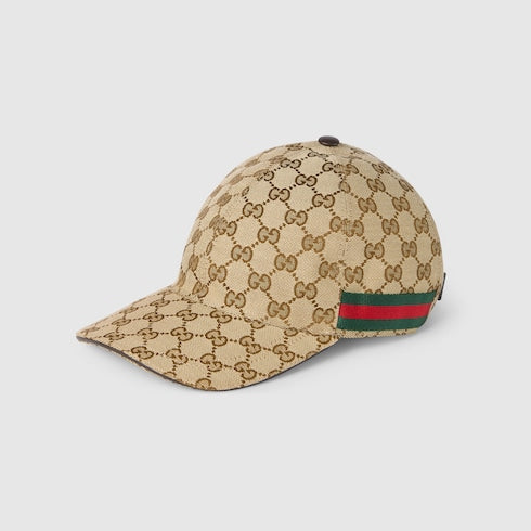 Baseballkappe aus GG-Gewebe mit Web in Beige und Dunkelbraun