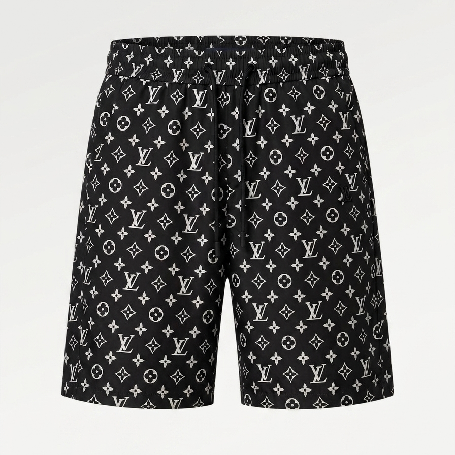 Badehose Chalk Outline Monogram Schwarz
