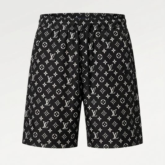 Badehose Chalk Outline Monogram Schwarz