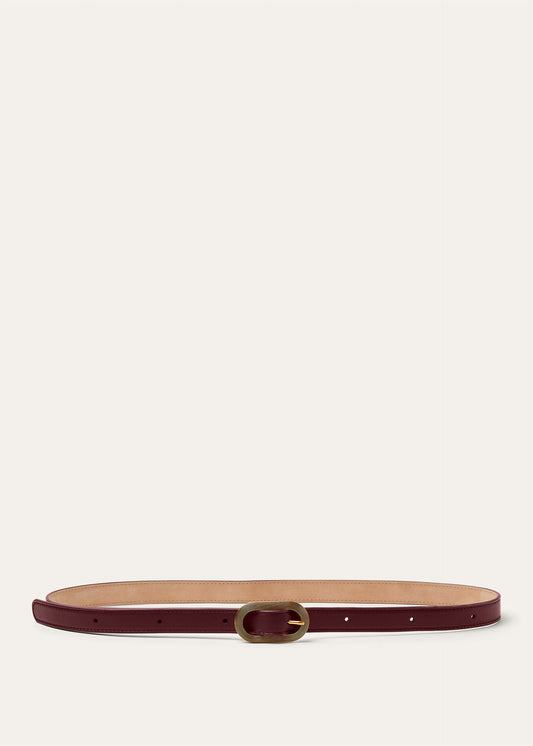 Ladies' Guilloché Belt Oxblood/Gold Finish