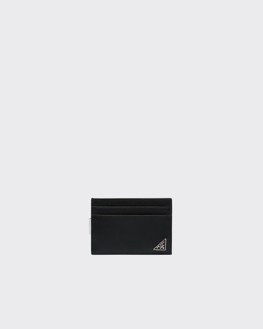 Black card holder made of Saffiano leather
