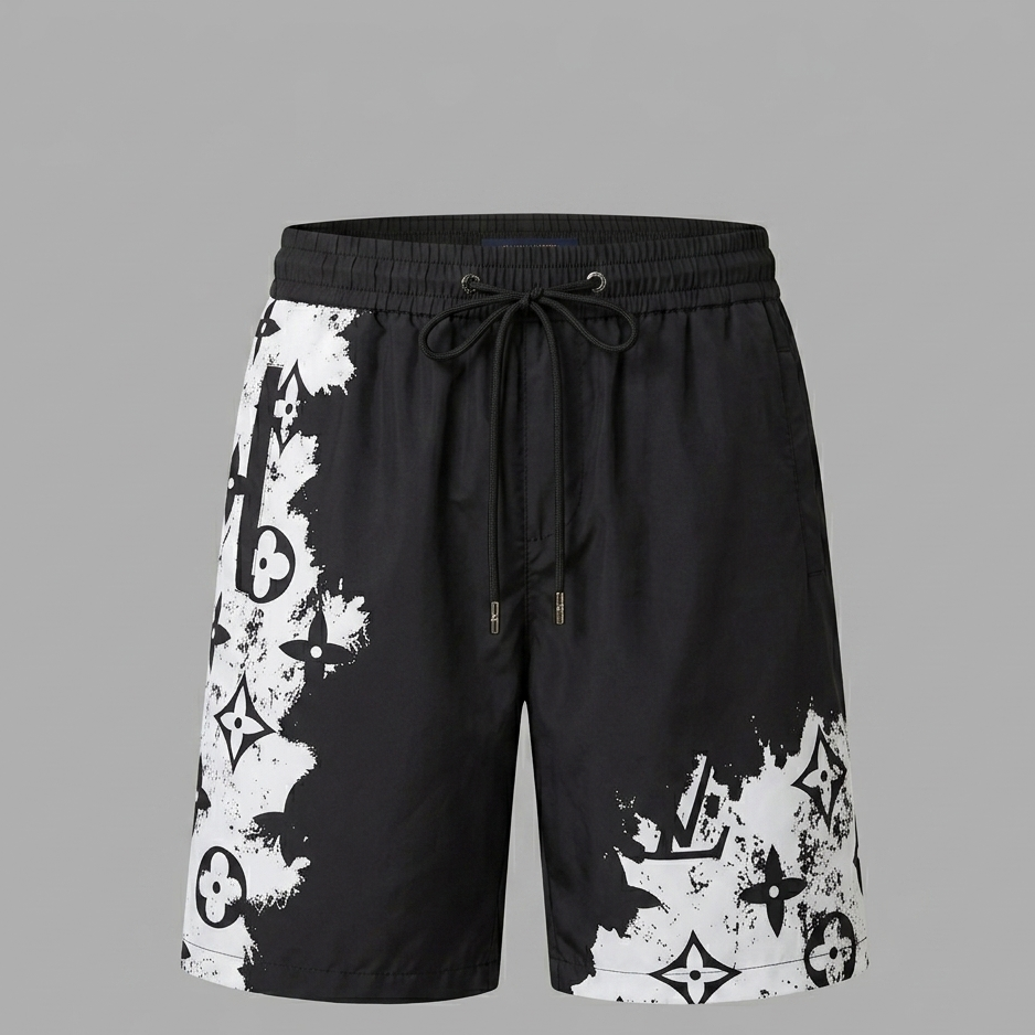 Badehose Splash Monogram Schwarz/Weiß