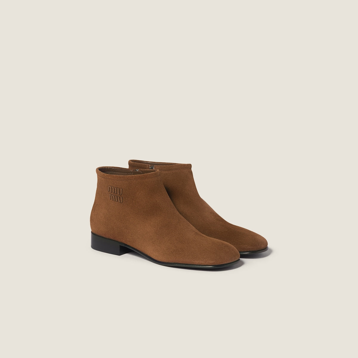 Stiefeletten aus Wildleder in Kakao