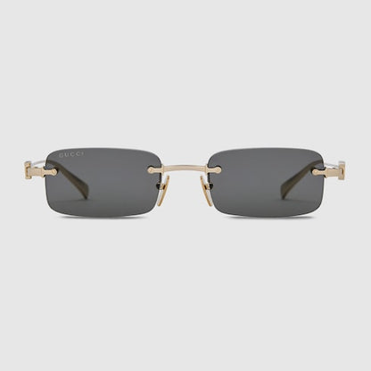 Rechteckige Sonnenbrille in Goldton Herren