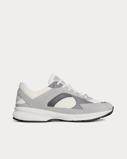 CR-03 Runner Low-Top-Sneakers aus Mesh, Veloursleder und Kalbsleder in Grau