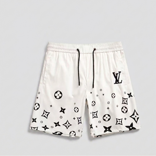 Badehose Monogram Floating Weiß/Schwarz