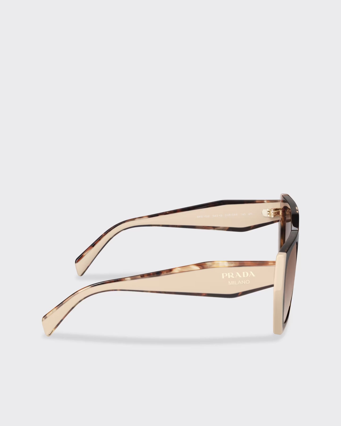 Sonnenbrille mit Logo aus Acetat in Karamell-Schildpatt und Puderrosa