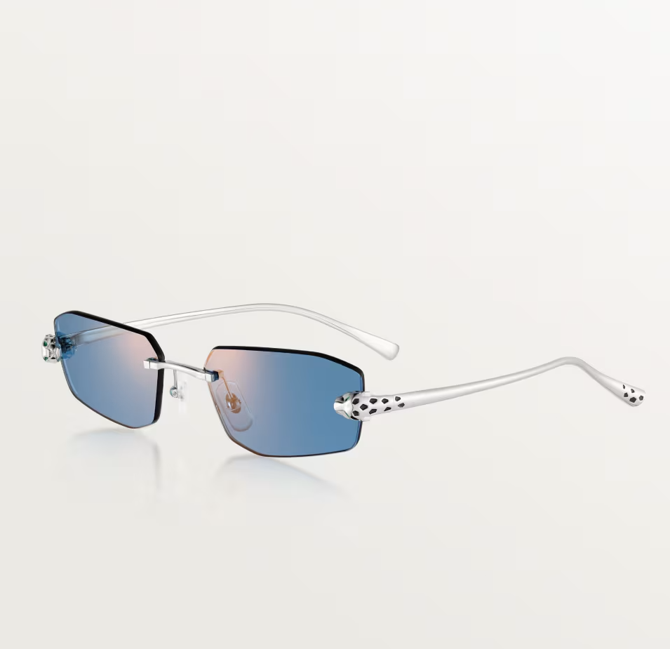 Rechteckige Panthère de CT Sonnenbrille mit hellblauen Gläsern