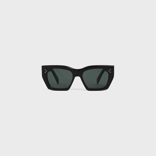 Cat-Eye S342 Sonnenbrille aus schwarzem Acetat für Damen