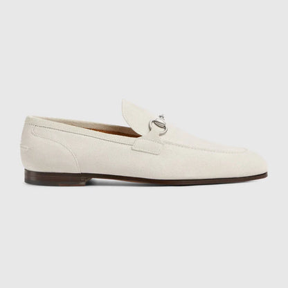 Men's GG Jordaan moccasin in light grey suede