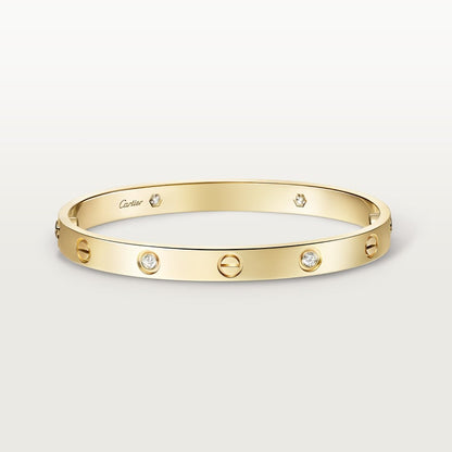 LOVE bracelet, classic model with 4 diamonds, gold