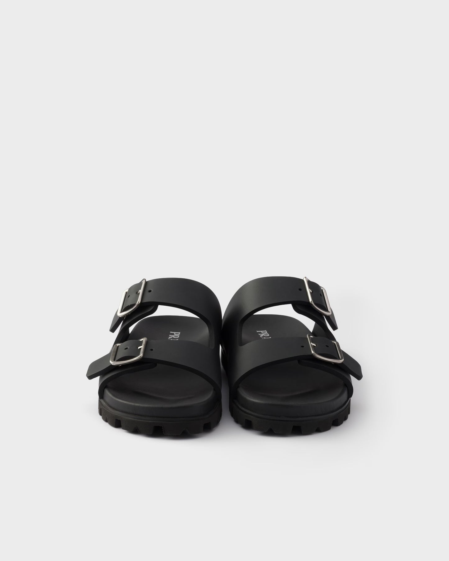 Slider-Sandalen aus schwarzem Gummi