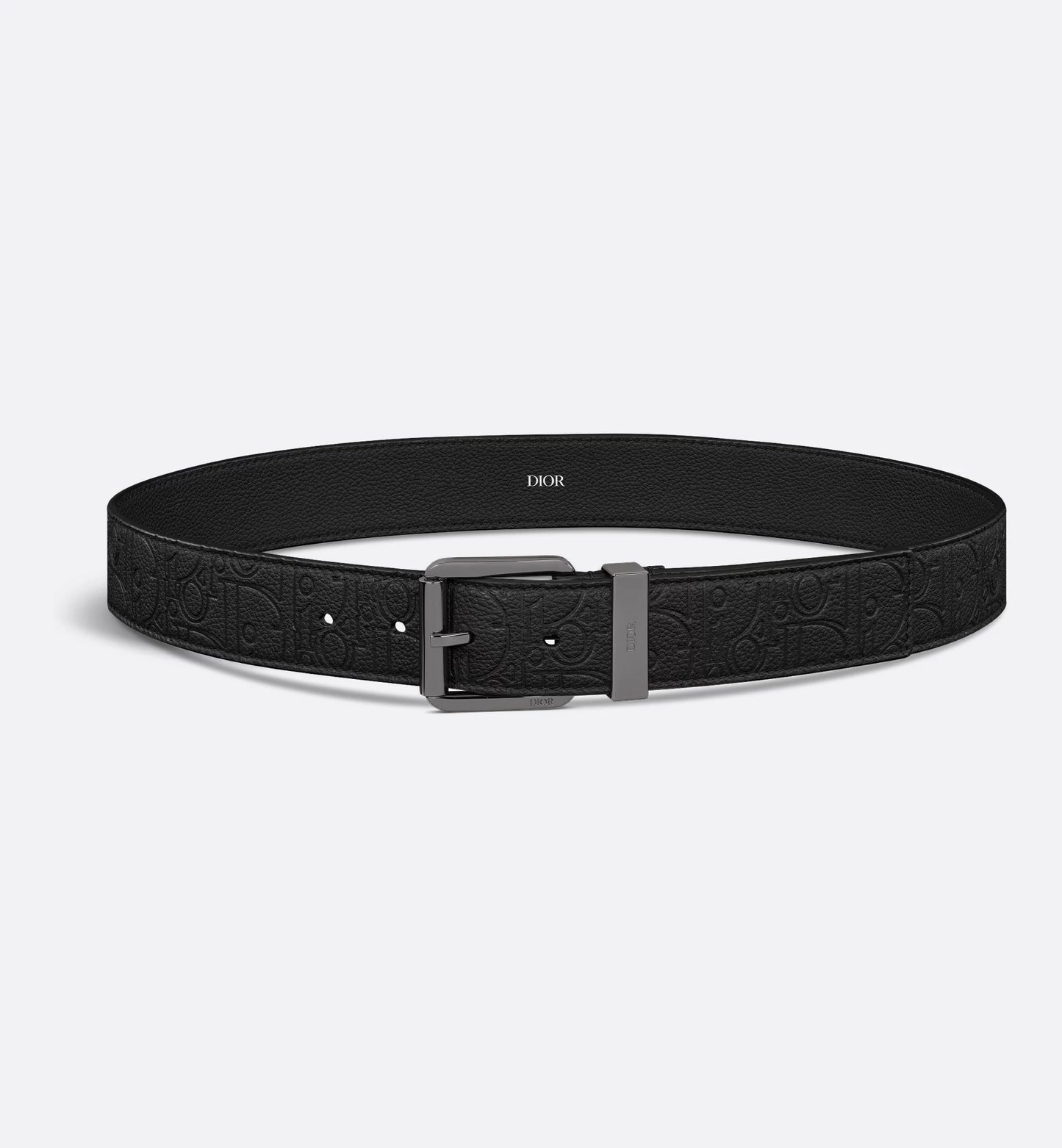 Black Gravity Leather Belt 35 mm Men's