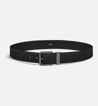 Black Gravity Leather Belt 35 mm Men's