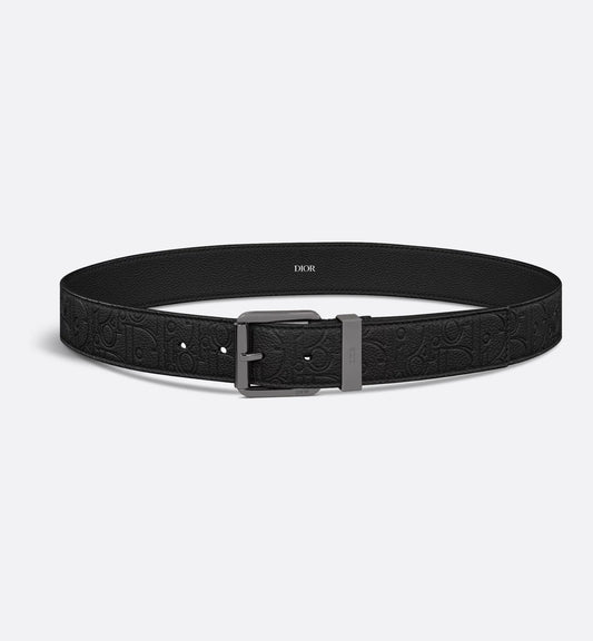 Black Gravity Leather Belt 35 mm Men's