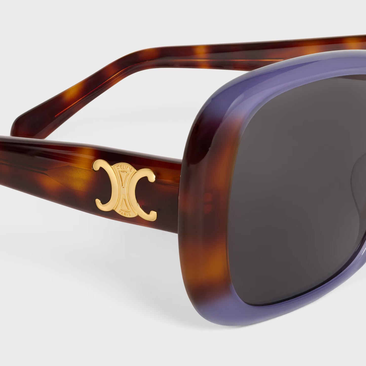 Triomphe 18 Sonnenbrille aus Acetat in Verlaufsviolett / Havanna für Damen