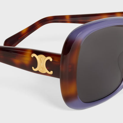 Triomphe 18 Sonnenbrille aus Acetat in Verlaufsviolett / Havanna für Damen