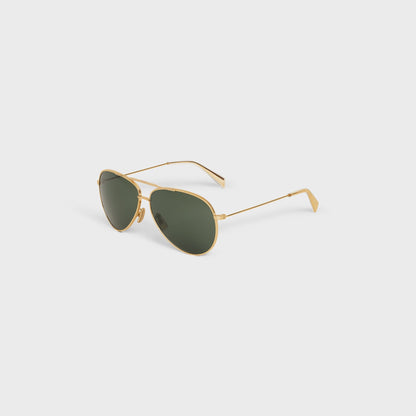 Metal Frame 01 Sonnenbrille mit Mineralglasgläsern in Gold / Grün