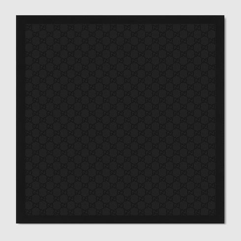 GG black cotton and silk pocket square