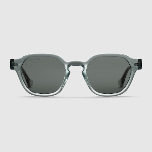 Ovale Sonnenbrille in Grau mit transparentem Effekt Herren