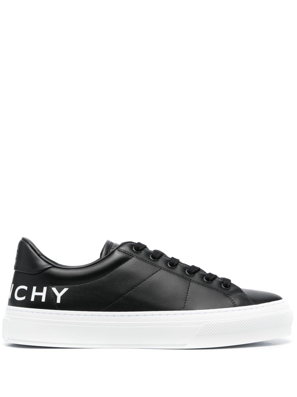 Sneakers aus Leder mit schwarzem Logoprint