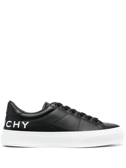 Sneakers aus Leder mit schwarzem Logoprint