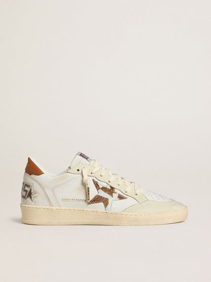 Star in Cavallino leather with a polka dot design and tobacco-brown leather at the heel