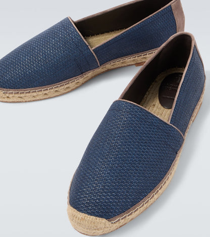 Espadrilles aus Lederstoff Blau