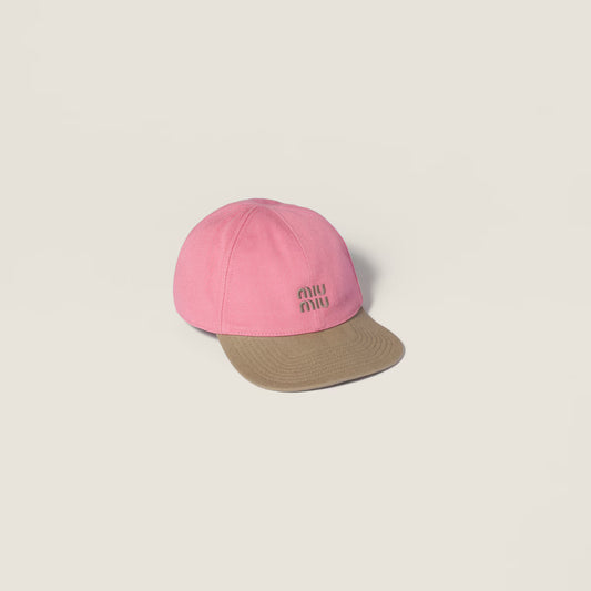 Twilled baseball cap in Begonia Pink/Cord