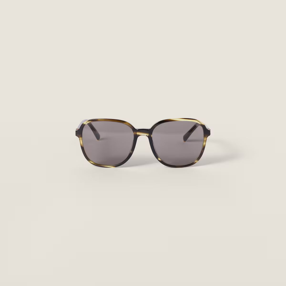 Miu Regard Sunglasses in London Striato with Grey Lenses